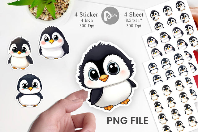 Cute Baby Penguin Sticker Sublimation artnoy 