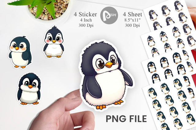 Cute Baby Penguin Sticker Sublimation artnoy 