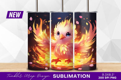 Cute baby phoenix bird tumbler png image Sublimation Regulrcrative 