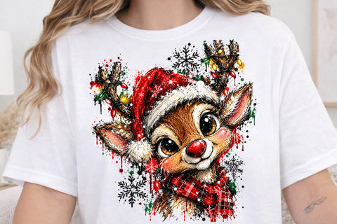 Cute Baby Reindeer Christmas PNG Design SVG DesignDestine 