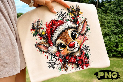 Cute Baby Reindeer Christmas PNG Design SVG DesignDestine 