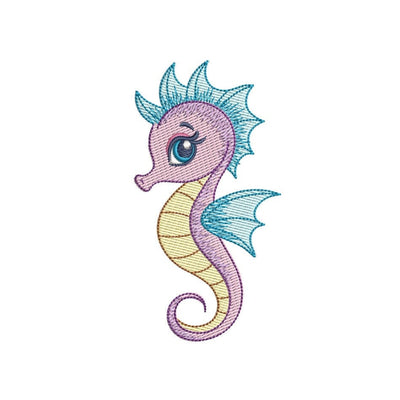 Cute Baby Seahorse Embroidery Design, 4 sizes, Instant Download Embroidery/Applique DESIGNS Nino Nadaraia 