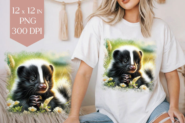 Cute Baby Skunk Shirt PNG, 12x12 Spring Sublimation Design Sublimation BijouBay 