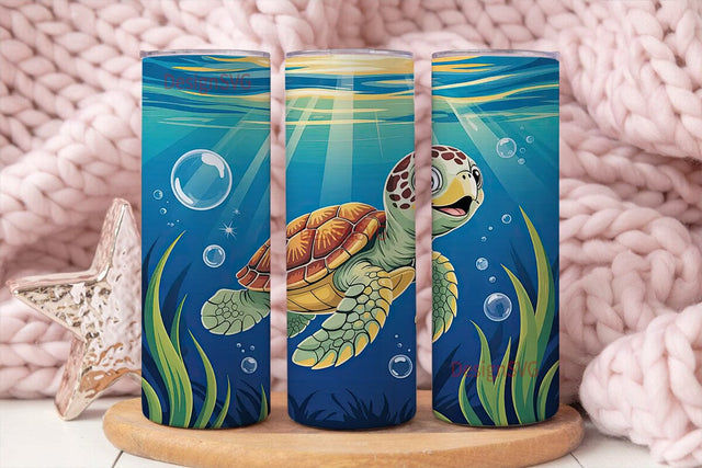 Cute Baby Turtle 20oz Tumbler Wrap Sublimation DesignSVG 