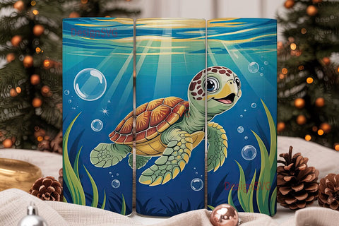 Cute Baby Turtle 20oz Tumbler Wrap Sublimation DesignSVG 