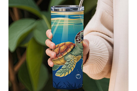 Cute Baby Turtle 20oz Tumbler Wrap Sublimation DesignSVG 