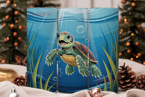 Cute Baby Turtle 20oz Tumbler Wrap Sublimation DesignSVG 
