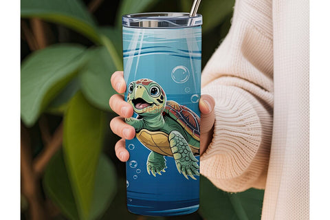 Cute Baby Turtle 20oz Tumbler Wrap Sublimation DesignSVG 