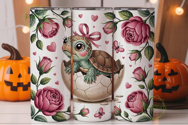 Cute Baby Turtle 20oz Tumbler Wrap Sublimation PixelChick 