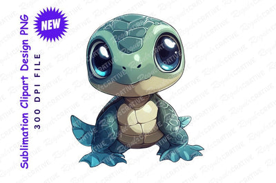 Cute baby turtle isolated clipart png Sublimation Regulrcrative 