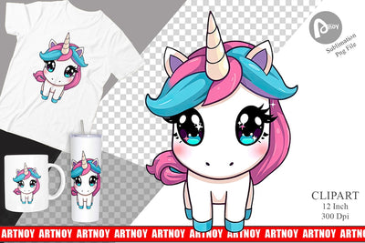 Cute Baby Unicorn Clipart Sublimation artnoy 