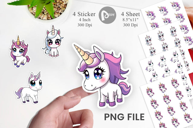 Cute Baby Unicorn Sticker Sublimation artnoy 