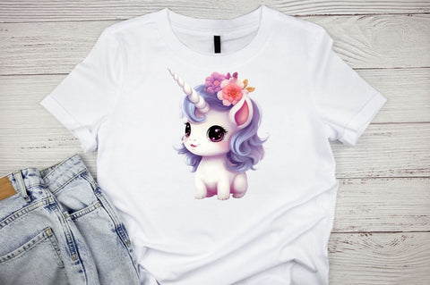 Cute Baby Unicorn Sublimation Clipart Bundle Sublimation Designangry 