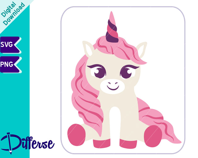 Cute Baby Unicorn SVG | Unicorn SVG SVG Differse 