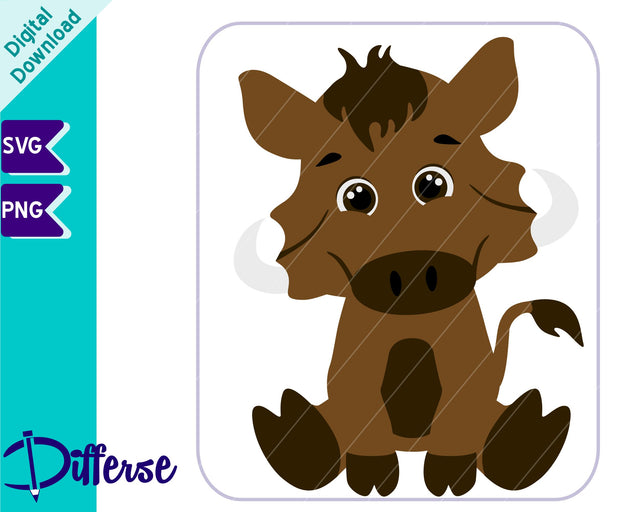 Cute Baby Warthog SVG | Baby Animal SVG SVG Differse 