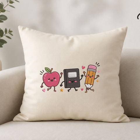 Cute Back to School Apple Notebook Pencil Machine Embroidery Design – School Supplies Embroidery File Embroidery/Applique DESIGNS PatternFeed8 