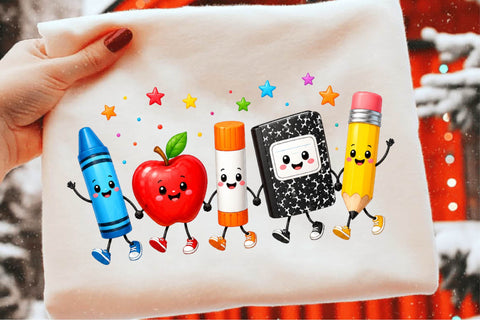 Cute Back to School Supplies PNG Sublimation SVGArt 