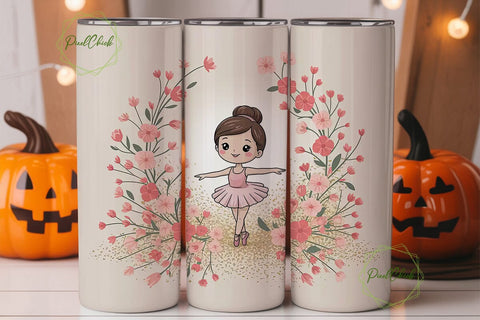Cute BalleTHSP 20oz Tumbler Wrap Sublimation PixelChick 