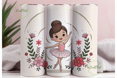 Cute BalleTHSP 20oz Tumbler Wrap Sublimation PixelChick 