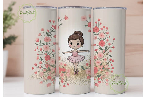 Cute BalleTHSP 20oz Tumbler Wrap Sublimation PixelChick 