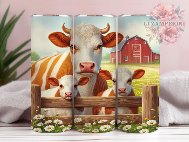 Cute Barn Animals on Farm 20oz Tumbler Wrap PNG, Cute Farm Animals Tumbler PNG Sublimation Design, Straight & Tapered Tumbler Wrap, Instant Digital Download Sublimation Li Zamperini 