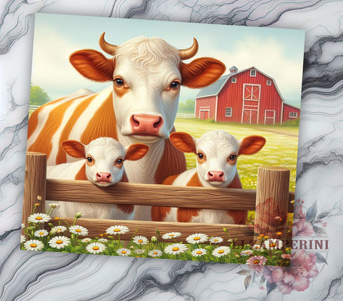Cute Barn Animals on Farm 20oz Tumbler Wrap PNG, Cute Farm Animals Tumbler PNG Sublimation Design, Straight & Tapered Tumbler Wrap, Instant Digital Download Sublimation Li Zamperini 