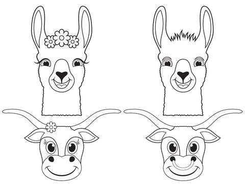 Cute Barnyard Animal Coloring Pages | Farm Digital Pattern Captain Creative 