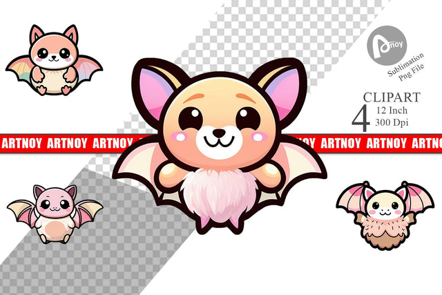 Cute Bat Clipart Sublimation artnoy 