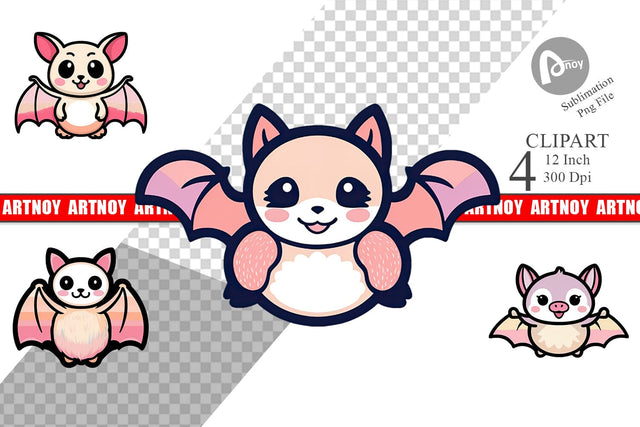 Cute Bat Clipart Sublimation artnoy 