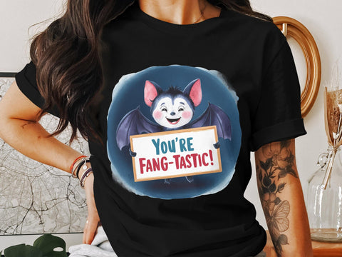 Cute Bat Halloween You're Fang-tastic Sublimation PNG Sublimation Luvleigh Digitals 