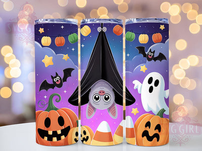 Cute Bat Pumpkin Halloween Tumbler, Halloween Pumpkin, Funny Halloween, 20Oz Tumbler Wrap, Sublimation Drinkware, Spooky Animal, Creepy Cute Sublimation SvggirlplusArt 