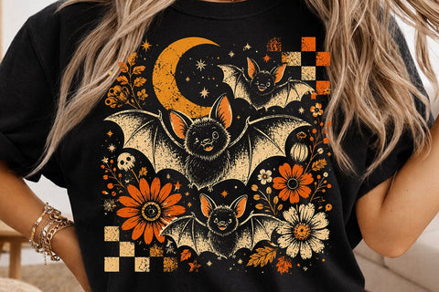 Cute Bats Halloween PNG Design SVG DesignDestine 