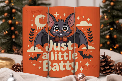 Cute Batty Halloween 20oz Tumbler Wrap Sublimation DesignSVG 