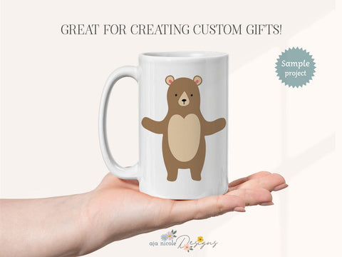 Cute Bear Cut File SVG Aja Nicole Designs 