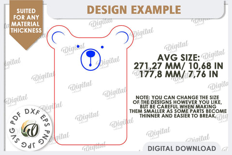 Cute Bear Cutting Board Laser Cut Design. Serving Board SVG SVG Evgenyia Guschina 