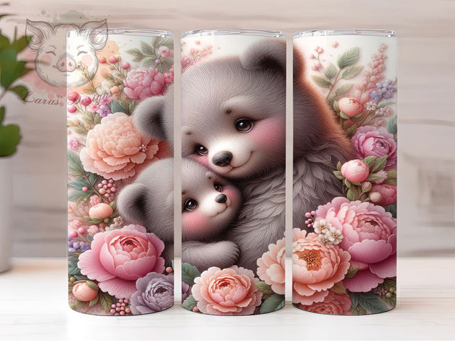 Cute Bear Family 20oz Tumbler, Bear Wrap, Sublimation Gift, Cute Mug, 20oz Tumbler Design, Adorable Bears, Family Theme Sublimation Lara' s Designs 