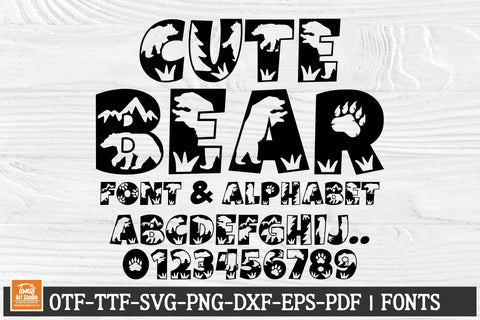 Cute Bear Font | Animal Alphabet SVG | Kids Letters Font SVG TonisArtStudio 