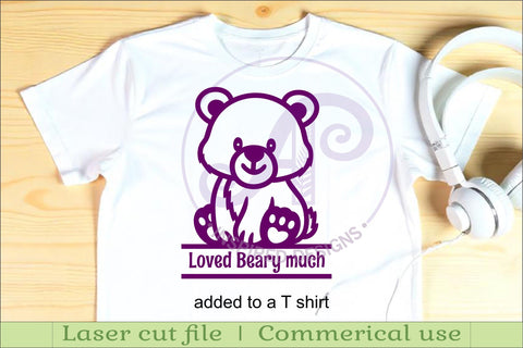 Cute bear personalized name sign laser cut SVG APInspireddesigns 