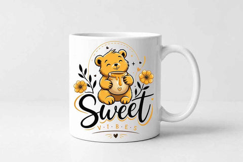 Cute Bear PNG Sublimation Design Sweet Vibes Digital Download SVG BillahCrafts 
