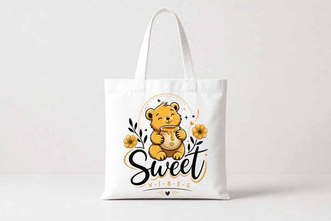 Cute Bear PNG Sublimation Design Sweet Vibes Digital Download SVG BillahCrafts 