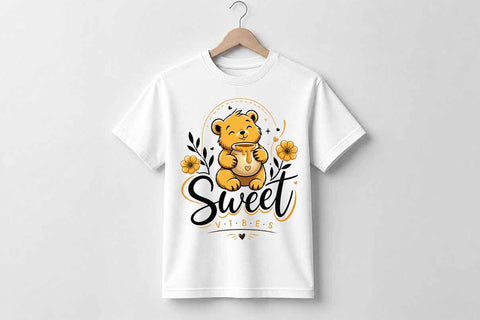 Cute Bear PNG Sublimation Design Sweet Vibes Digital Download SVG BillahCrafts 