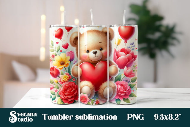 Cute bear square coaster sublimation PNG Sublimation Svetana Studio 