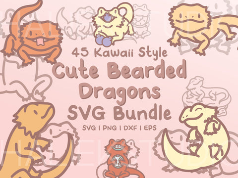 Cute Bearded Dragons SVG Design Set SVG HalieKStudio 