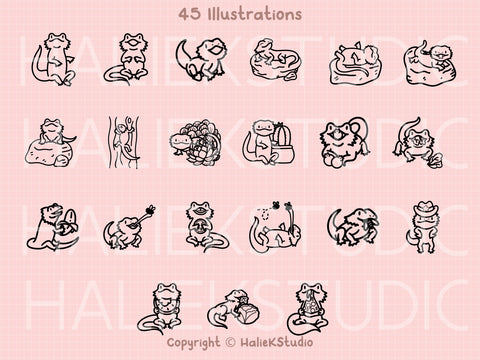 Cute Bearded Dragons SVG Design Set SVG HalieKStudio 