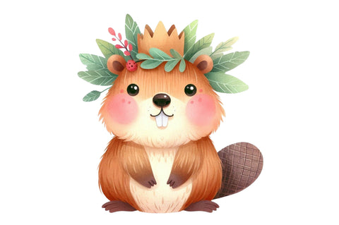 Cute Beaver Clipart's, Woodland Animals Sublimation SVGista 