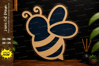 Cute Bee Design laser cut svg File SVG Regulrcrative 