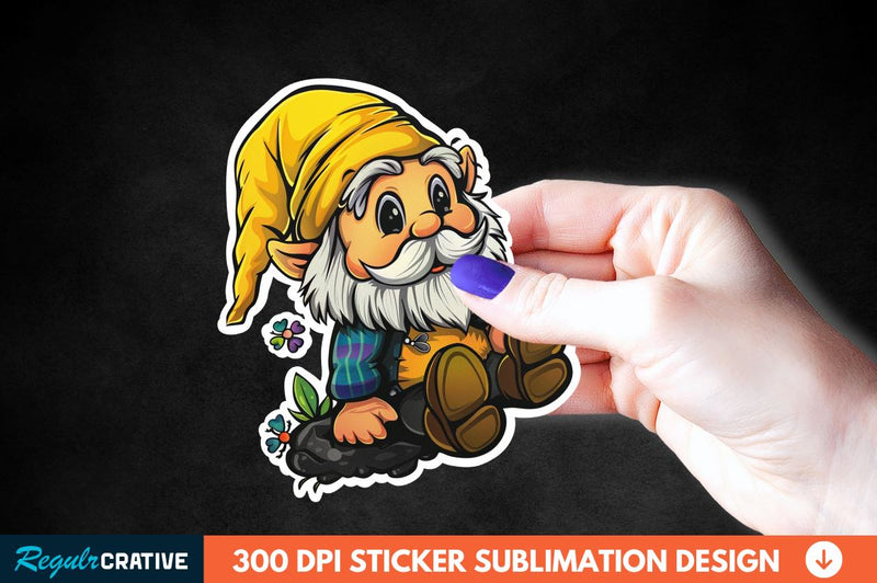 Cute Bee Gnome Printable Sticker Clipart Sublimation Regulrcrative 