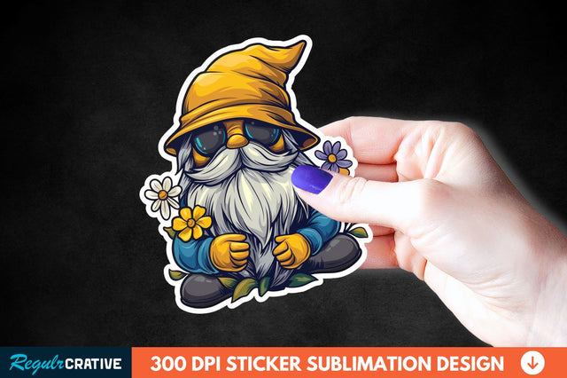 Cute Bee Gnome Printable Sticker Clipart Sublimation Regulrcrative 