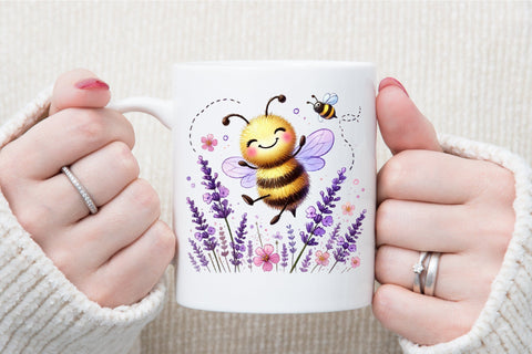 Cute Bee Spring Buzzing Garden Clipart Sublimation designartist 