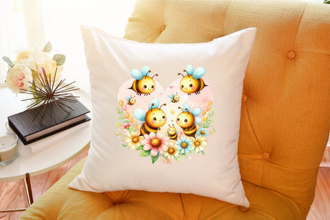 Cute Bee Spring Buzzing Garden Clipart Sublimation designartist 